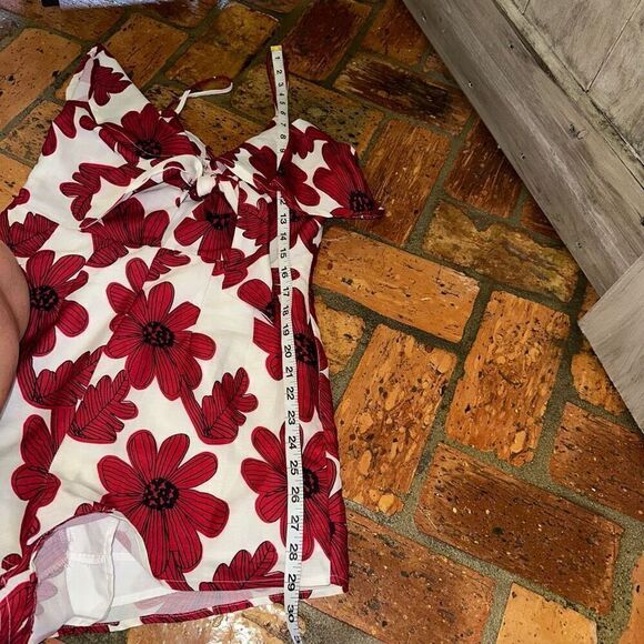 Floral Red Flower Romper Ruffle - Picture 7 of 9